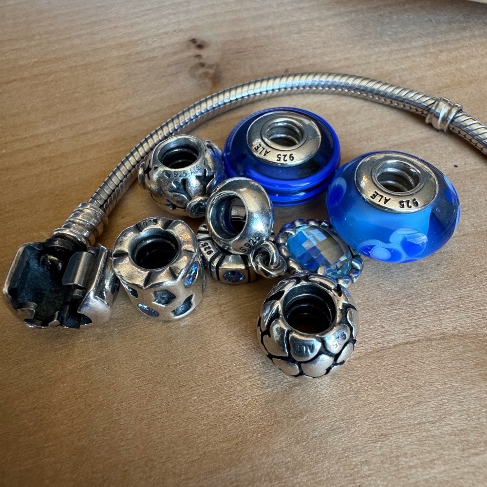 Pandora Curated Blue Charms Bracelet Retired - Picture 6 of 10